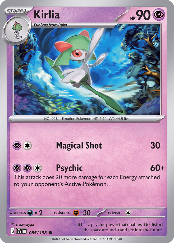 Kirlia Pokemon card (085/198, Scarlet & Violet)