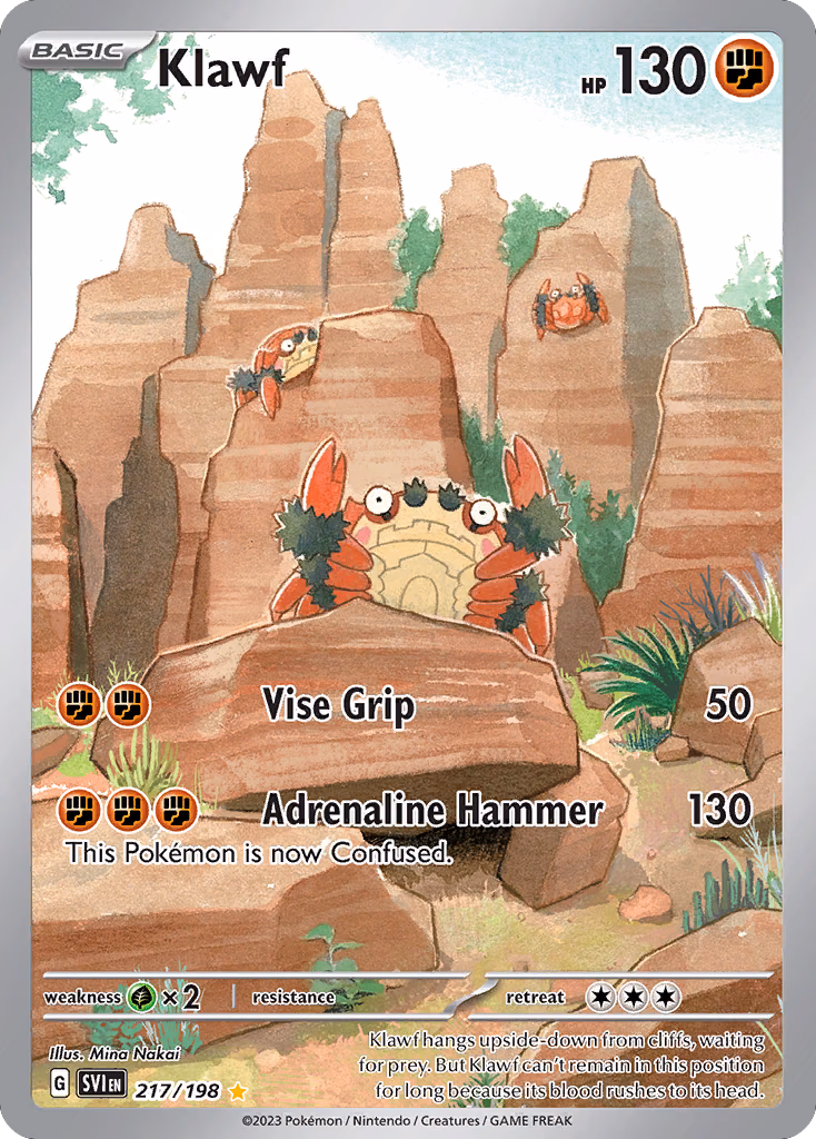 Klawf Pokemon card (217/198, Scarlet & Violet)