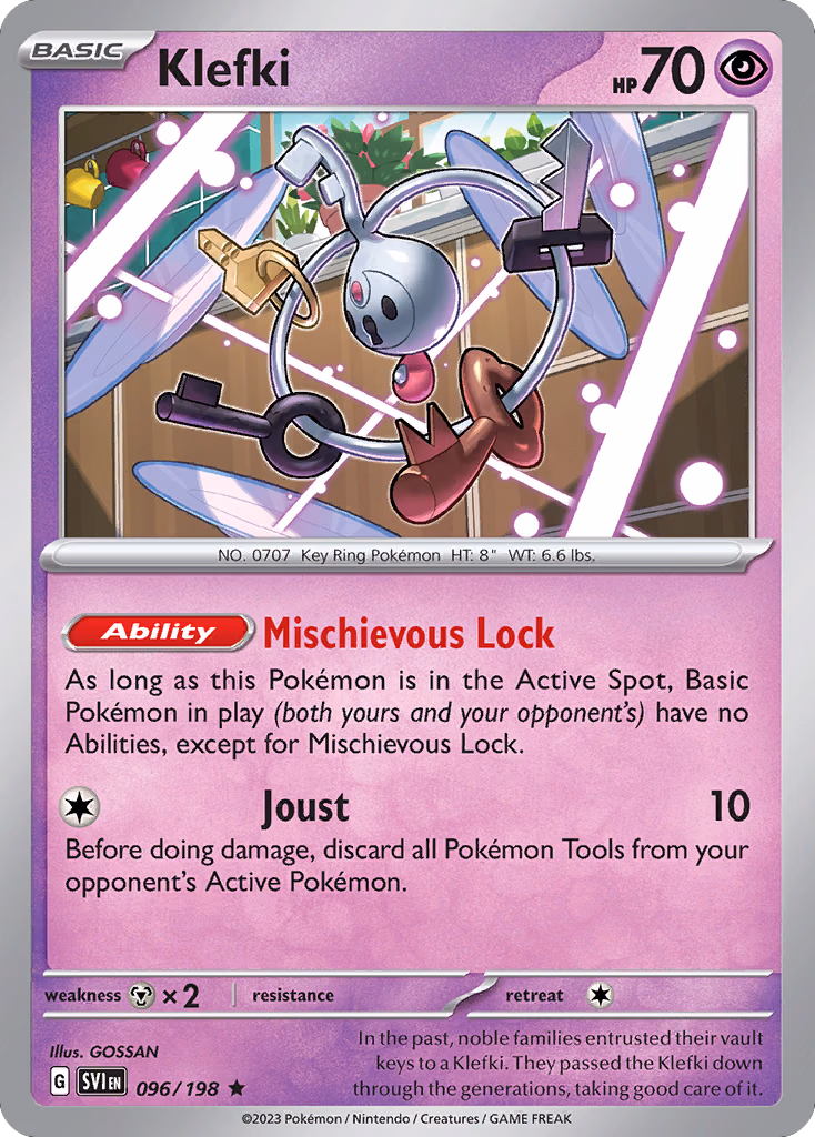 Klefki Pokemon card (096/198, Scarlet & Violet)