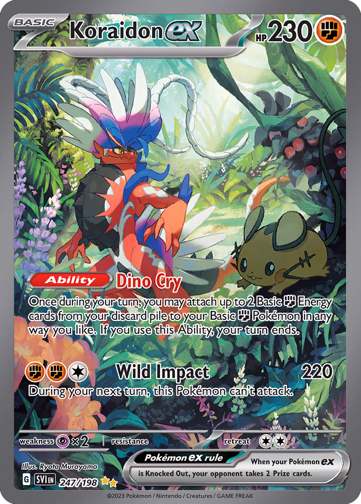 Koraidon ex Pokemon card (247/198, Scarlet & Violet)