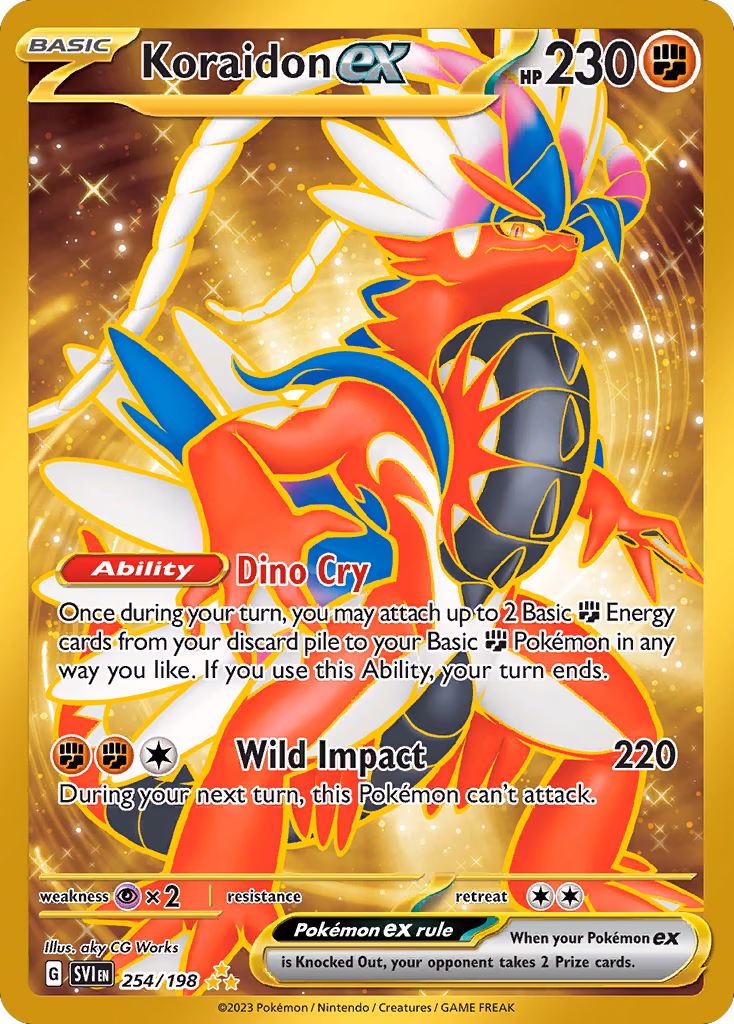 Koraidon ex Pokemon card (254/198, Scarlet & Violet)