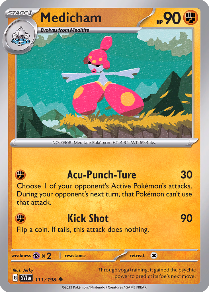 Medicham Pokemon card (111/198, Scarlet & Violet)