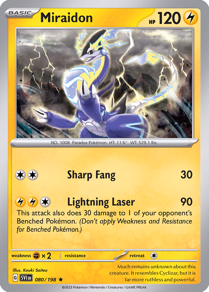 Miraidon Pokemon card (080/198, Scarlet & Violet)