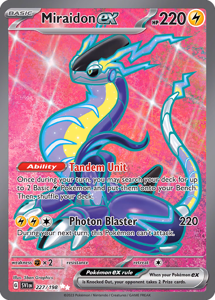 Miraidon ex Pokemon card (227/198, Scarlet & Violet)