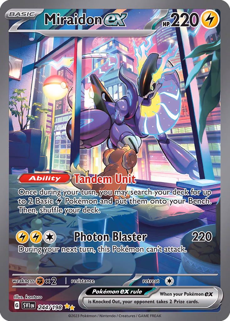 Miraidon ex Pokemon card (244/198, Scarlet & Violet)