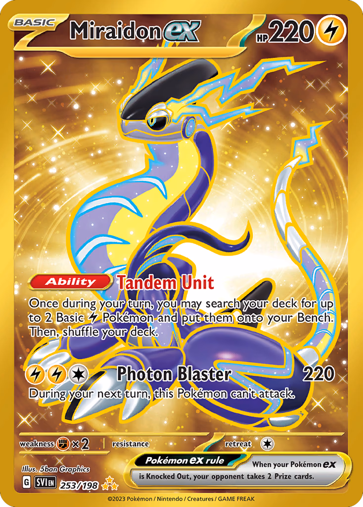 Miraidon ex Pokemon card (253/198, Scarlet & Violet)