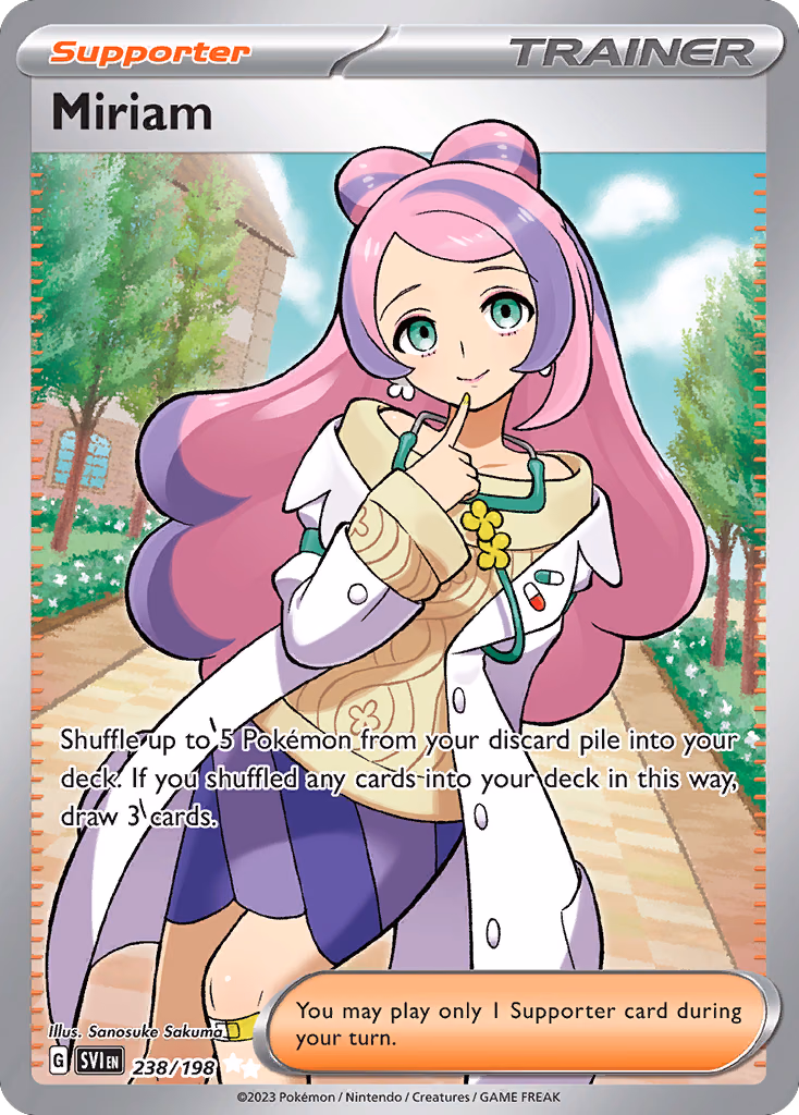 Miriam Pokemon card (238/198, Scarlet & Violet)