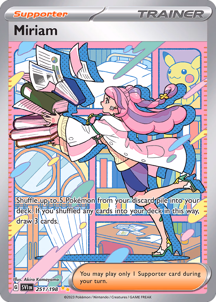 Miriam Pokemon card (251/198, Scarlet & Violet)