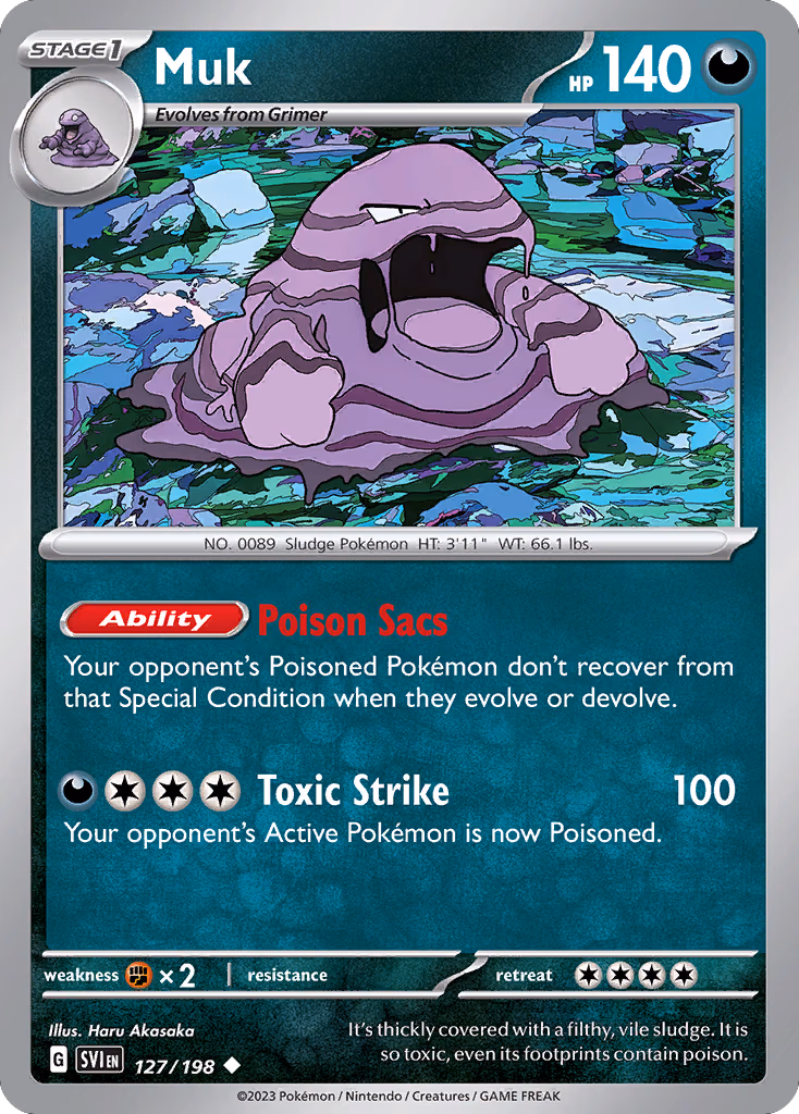 Muk Pokemon card (127/198, Scarlet & Violet)