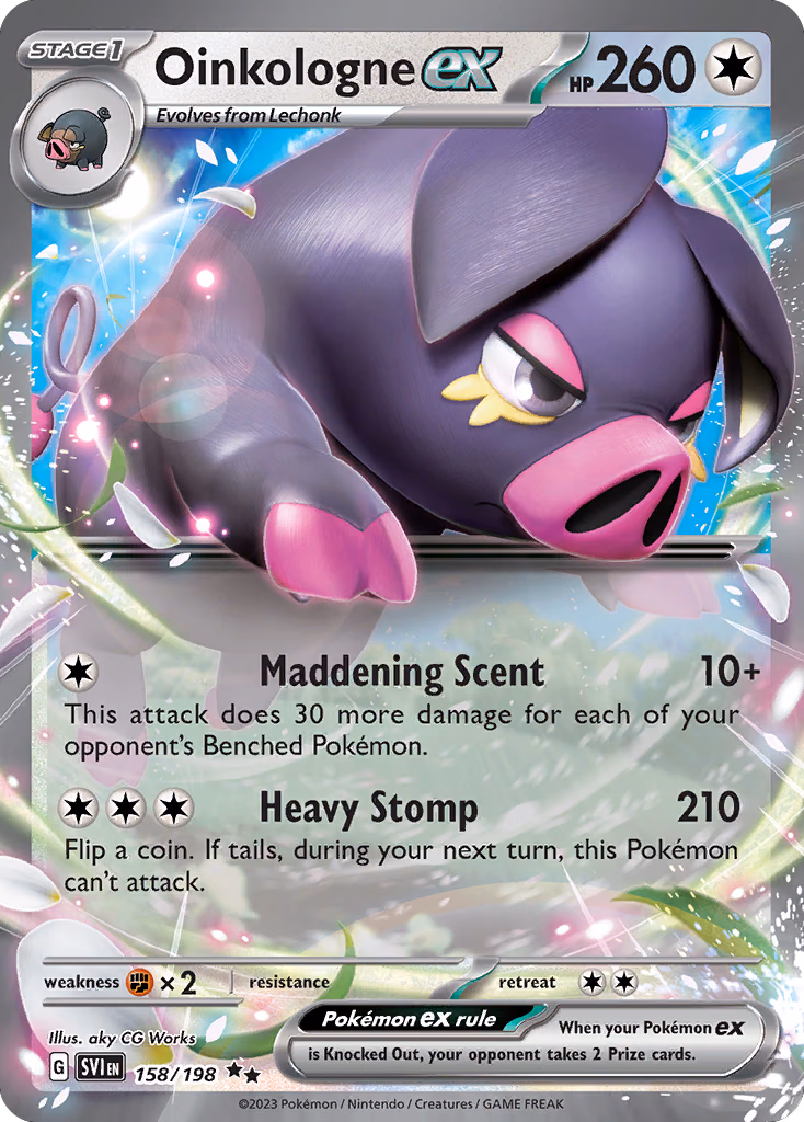 Oinkologne ex Pokemon card (158/198, Scarlet & Violet)