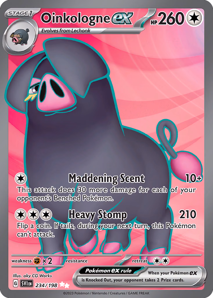 Oinkologne ex Pokemon card (234/198, Scarlet & Violet)