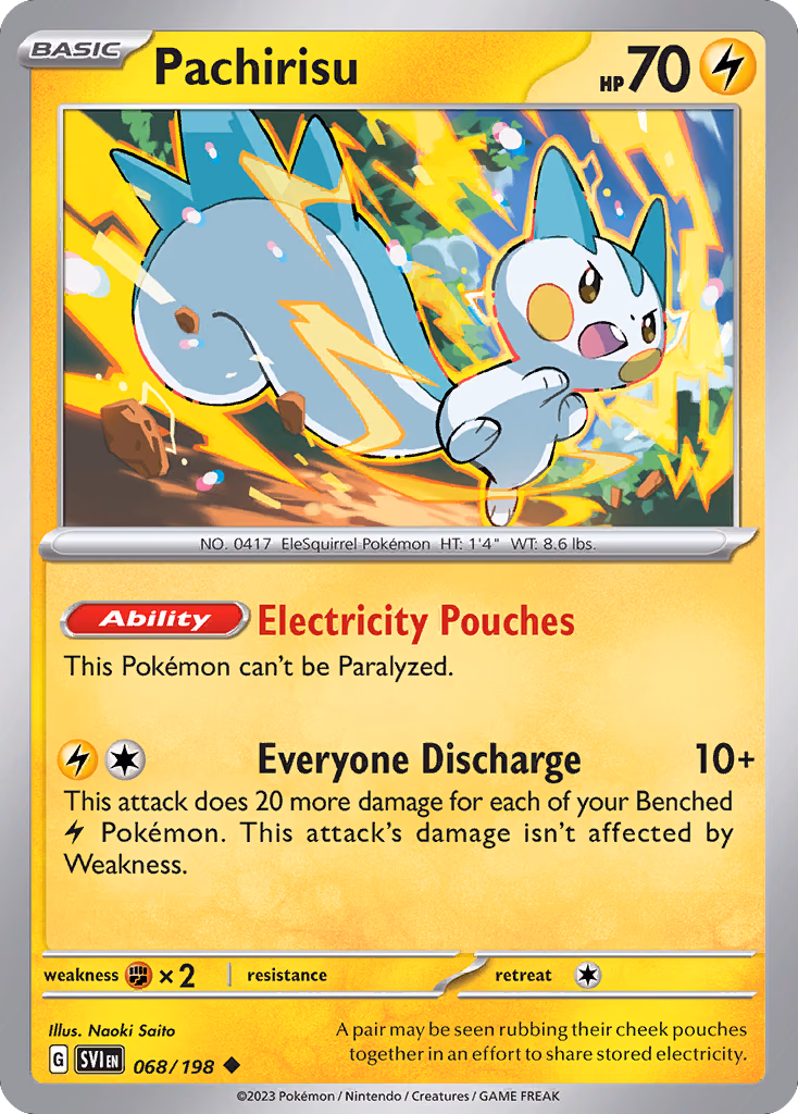 Pachirisu Pokemon card (068/198, Scarlet & Violet)