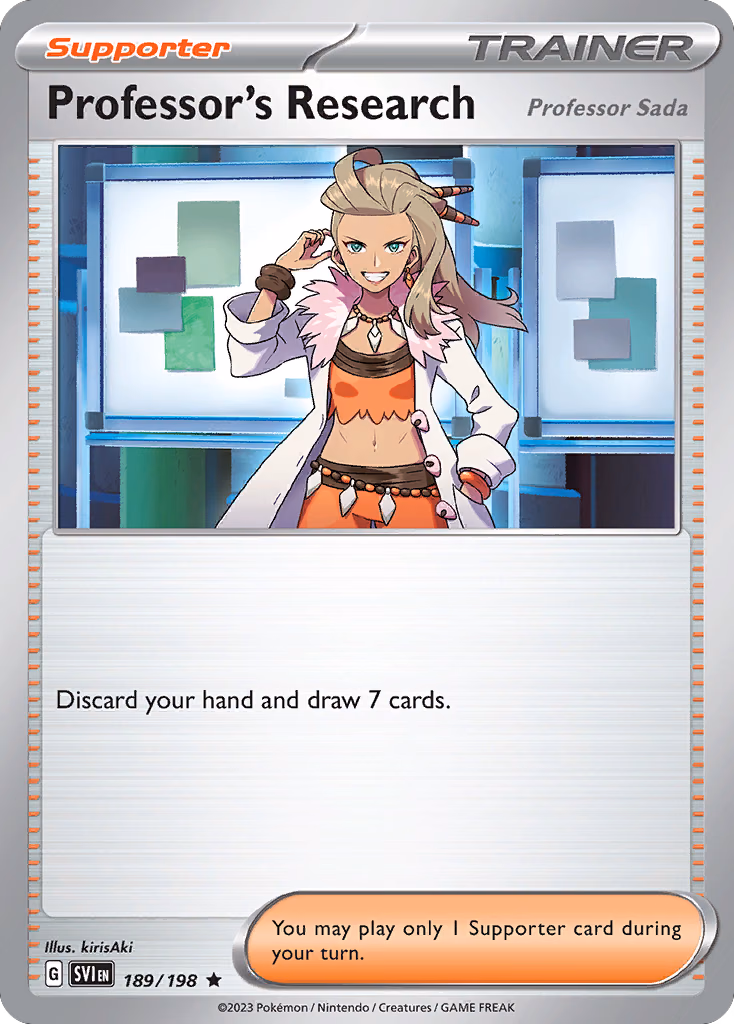 Professor's Research (Professor Sada) Pokemon card (189/198, Scarlet & Violet)