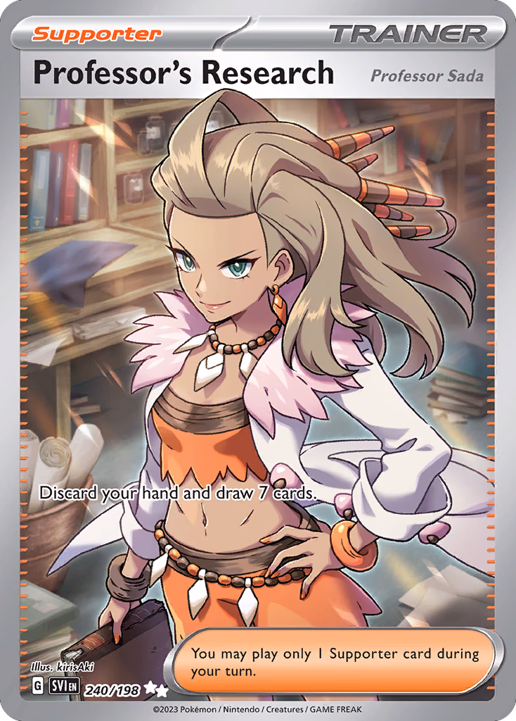 Professor's Research (Professor Sada) Pokemon card (240/198, Scarlet & Violet)