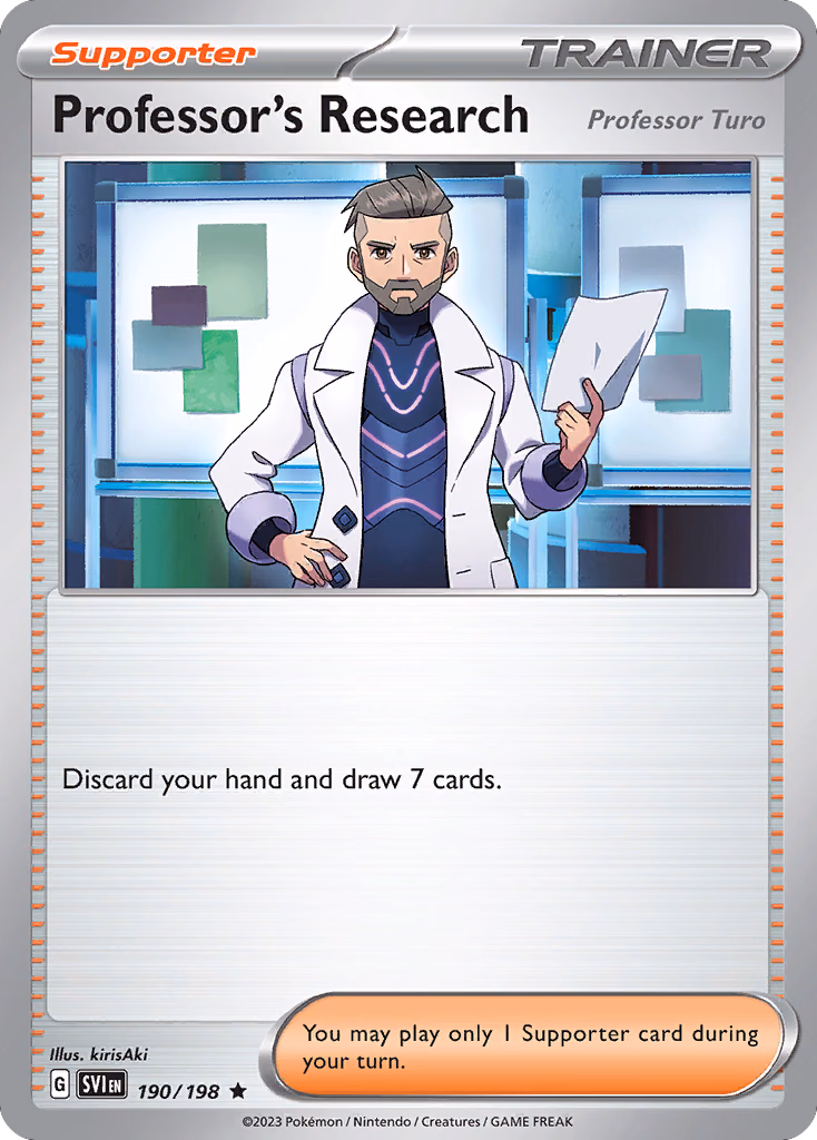 Professor's Research (Professor Turo) Pokemon card (190/198, Scarlet & Violet)