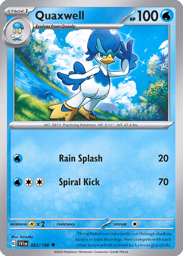 Quaxwell Pokemon card (053/198, Scarlet & Violet)