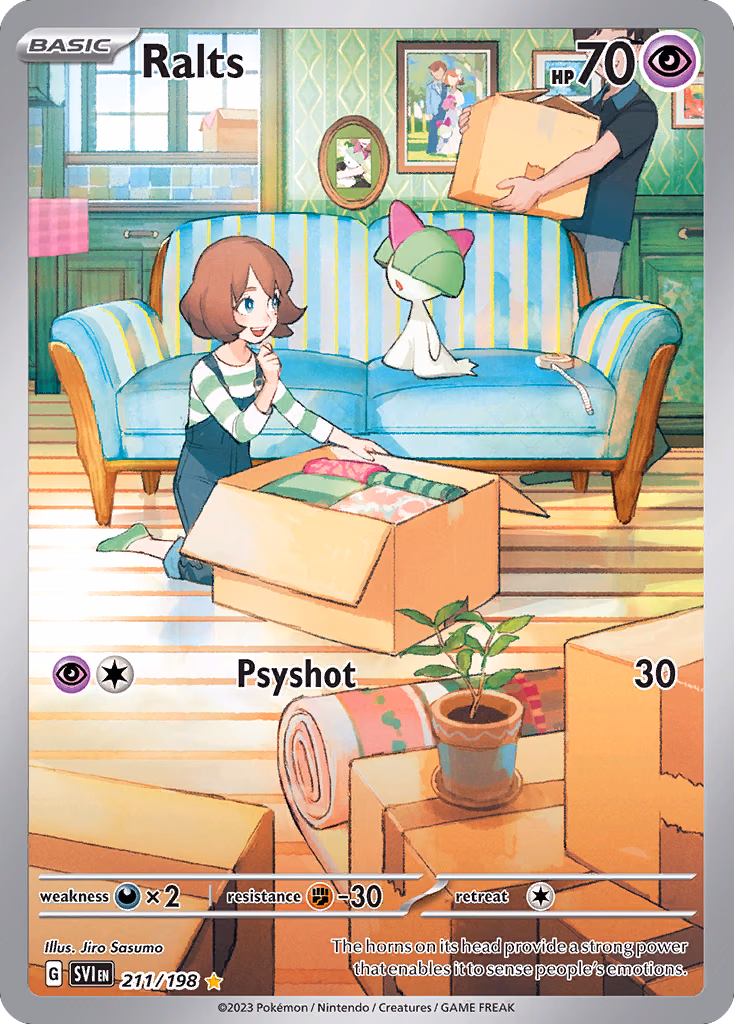 Ralts Pokemon card (211/198, Scarlet & Violet)