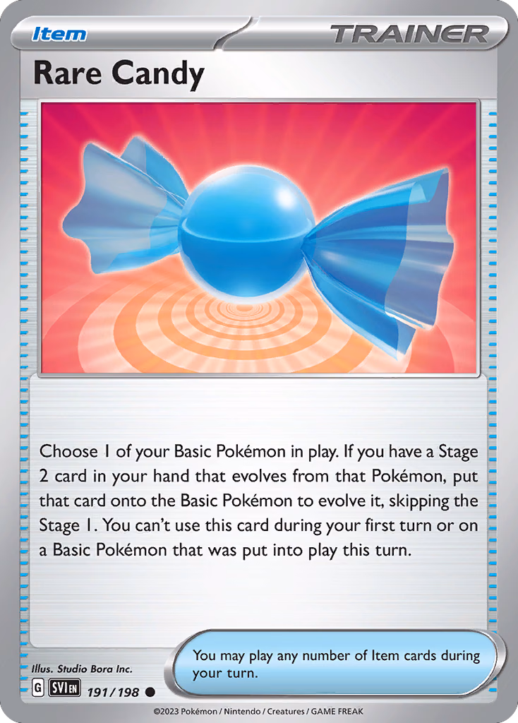 Rare Candy Pokemon card (191/198, Scarlet & Violet)