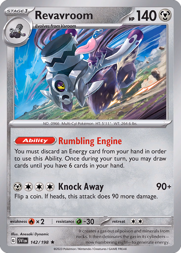 Revavroom Pokemon card (142/198, Scarlet & Violet)