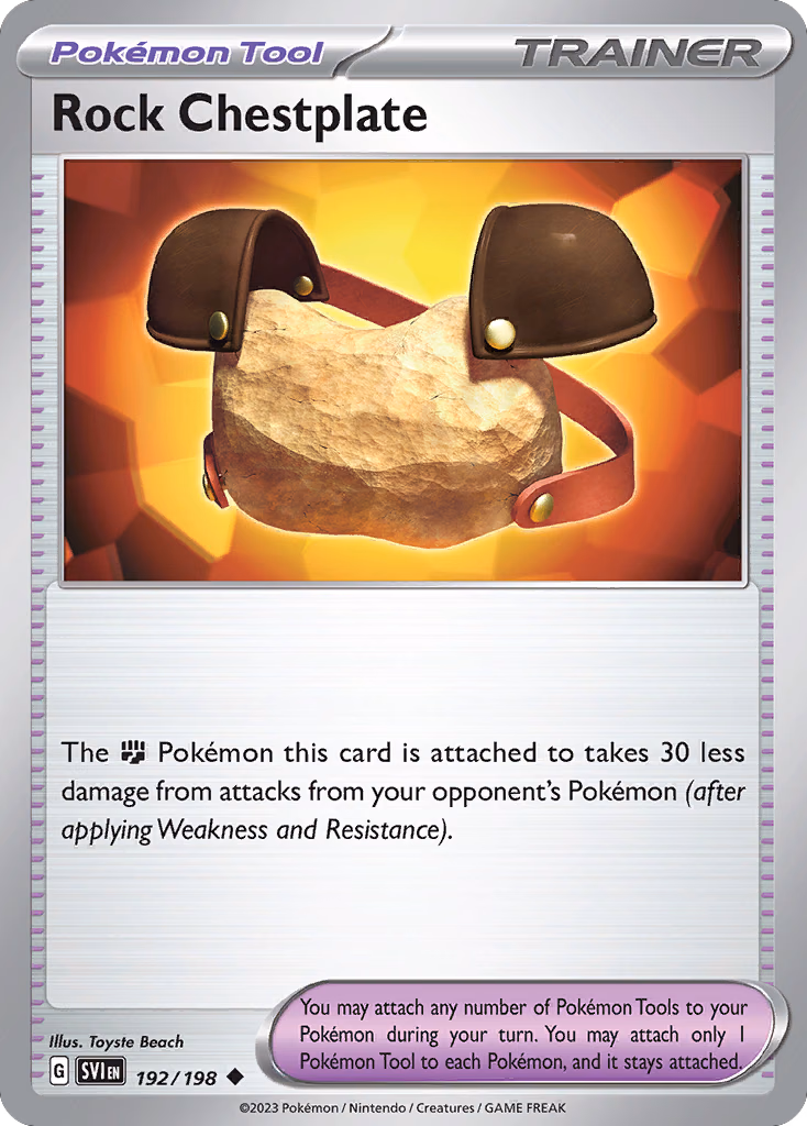 Rock Chestplate Pokemon card (192/198, Scarlet & Violet)