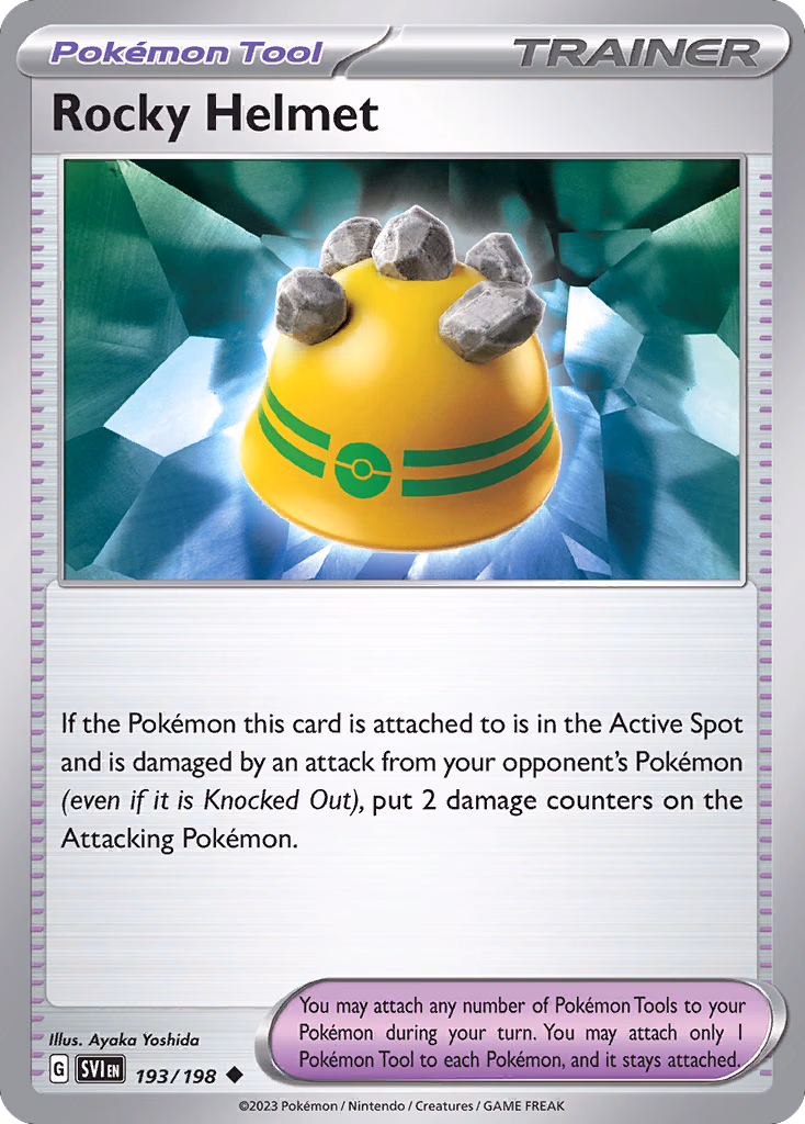 Rocky Helmet Pokemon card (193/198, Scarlet & Violet)