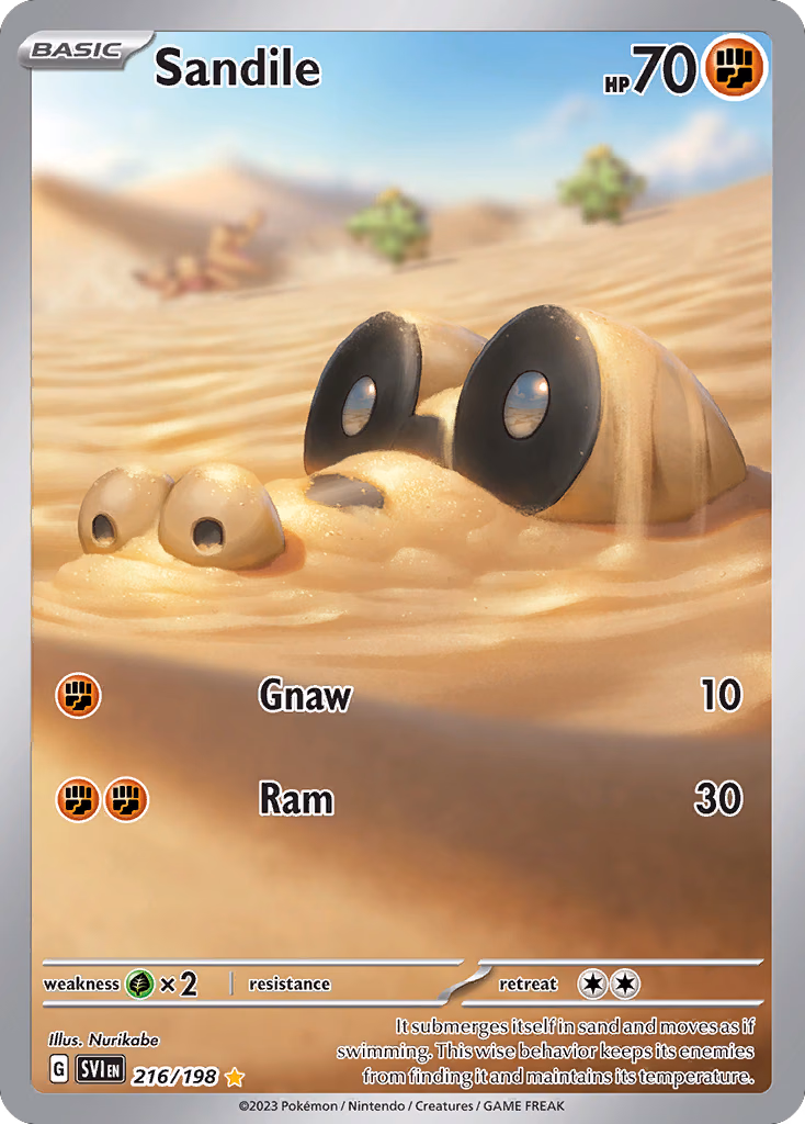Sandile Pokemon card (216/198, Scarlet & Violet)