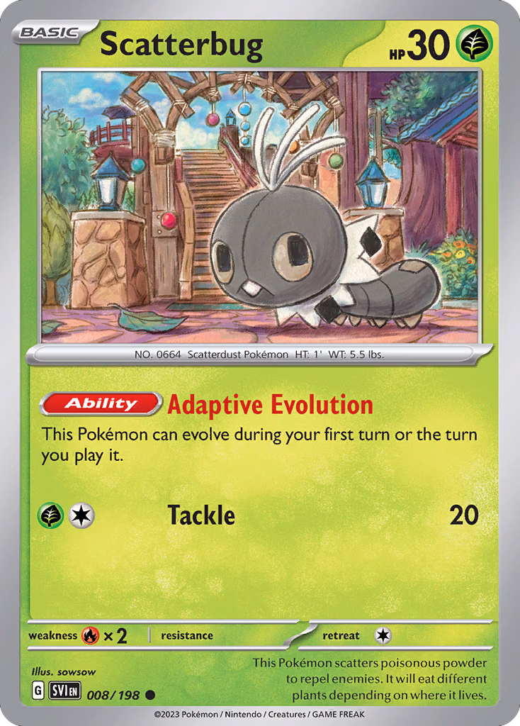 Scatterbug Pokemon card (008/198, Scarlet & Violet)