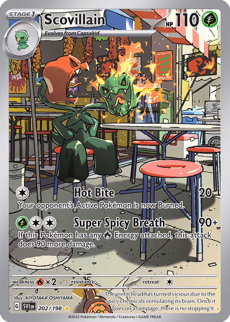 Scovillain Pokemon card (202/198, Scarlet & Violet)