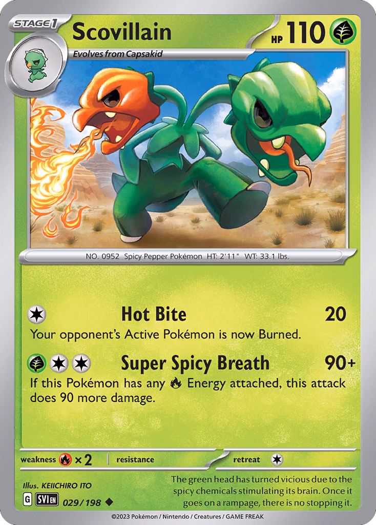 Scovillain Pokemon card (029/198, Scarlet & Violet)