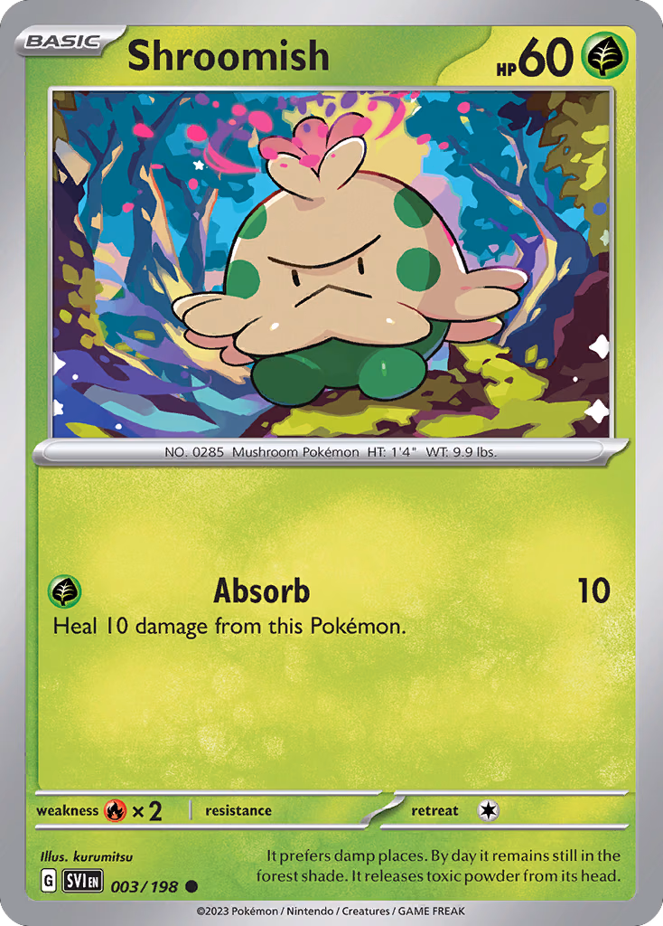 Shroomish Pokemon card (003/198, Scarlet & Violet)