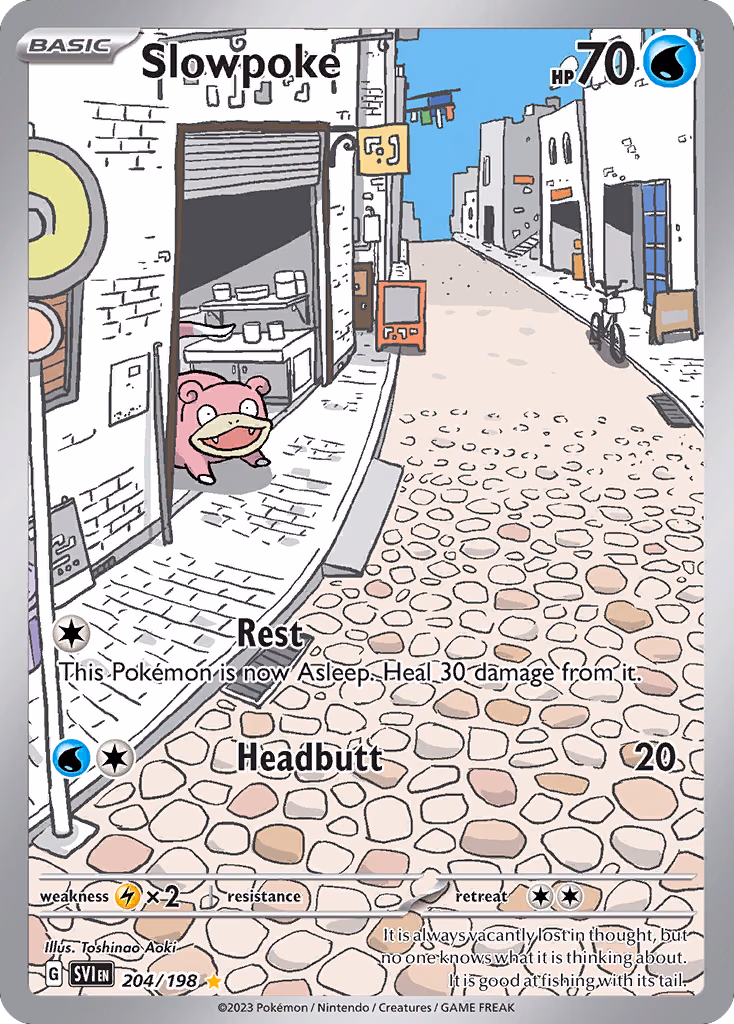 Slowpoke Pokemon card (204/198, Scarlet & Violet)