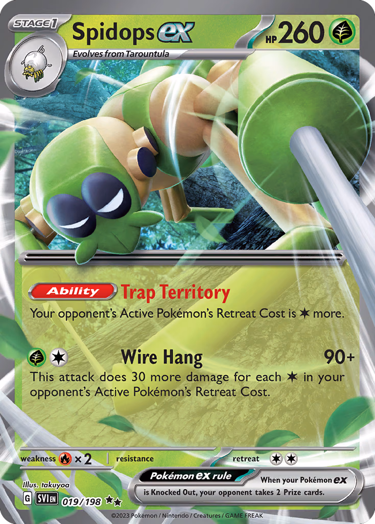 Spidops ex Pokemon card (019/198, Scarlet & Violet)
