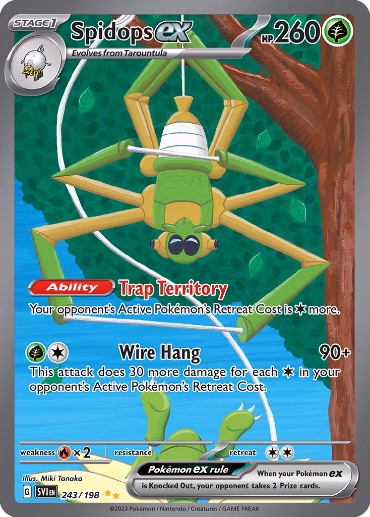 Spidops ex Pokemon card (243/198, Scarlet & Violet)