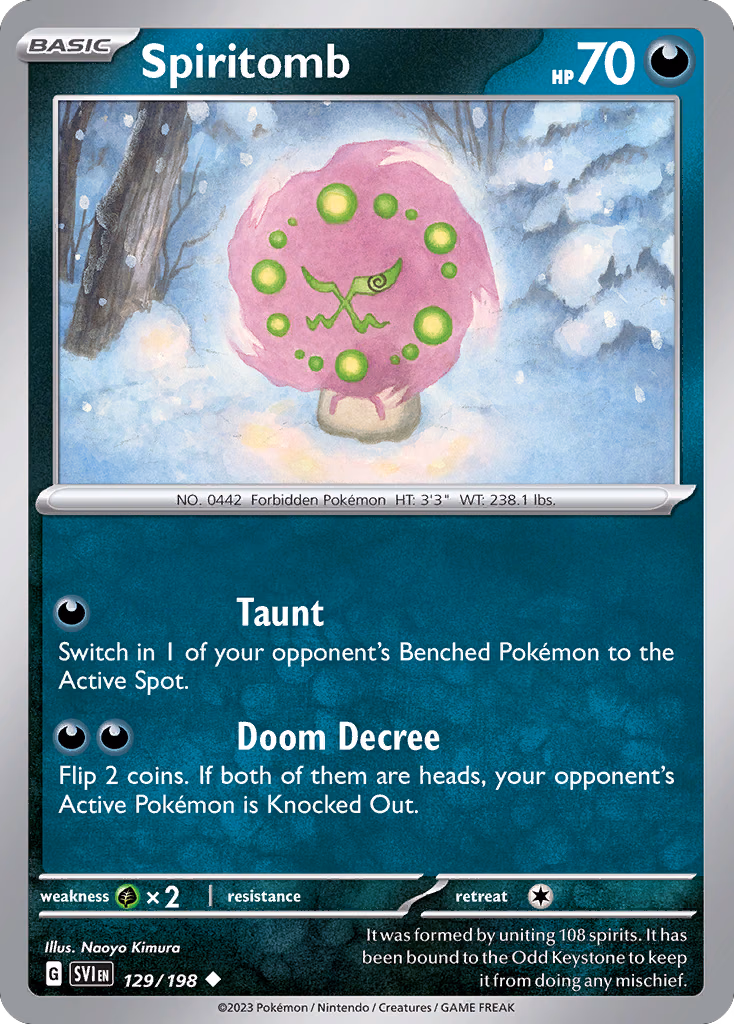 Spiritomb Pokemon card (129/198, Scarlet & Violet)