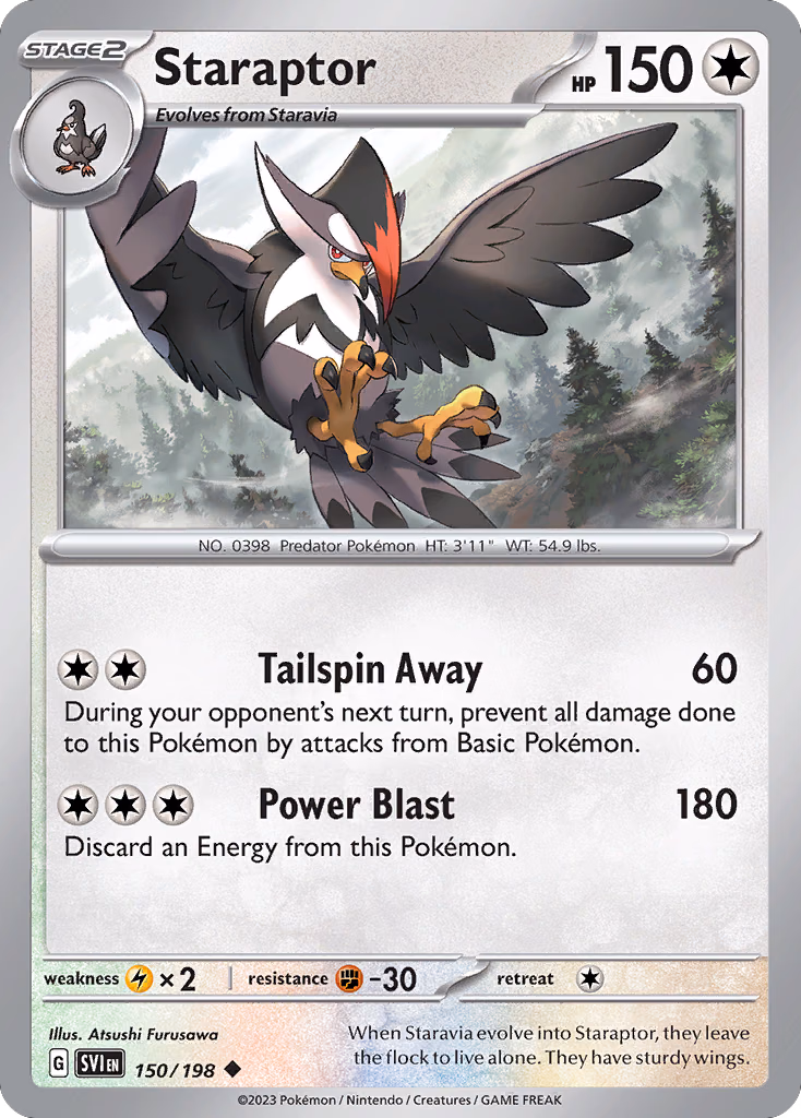 Staraptor Pokemon card (150/198, Scarlet & Violet)