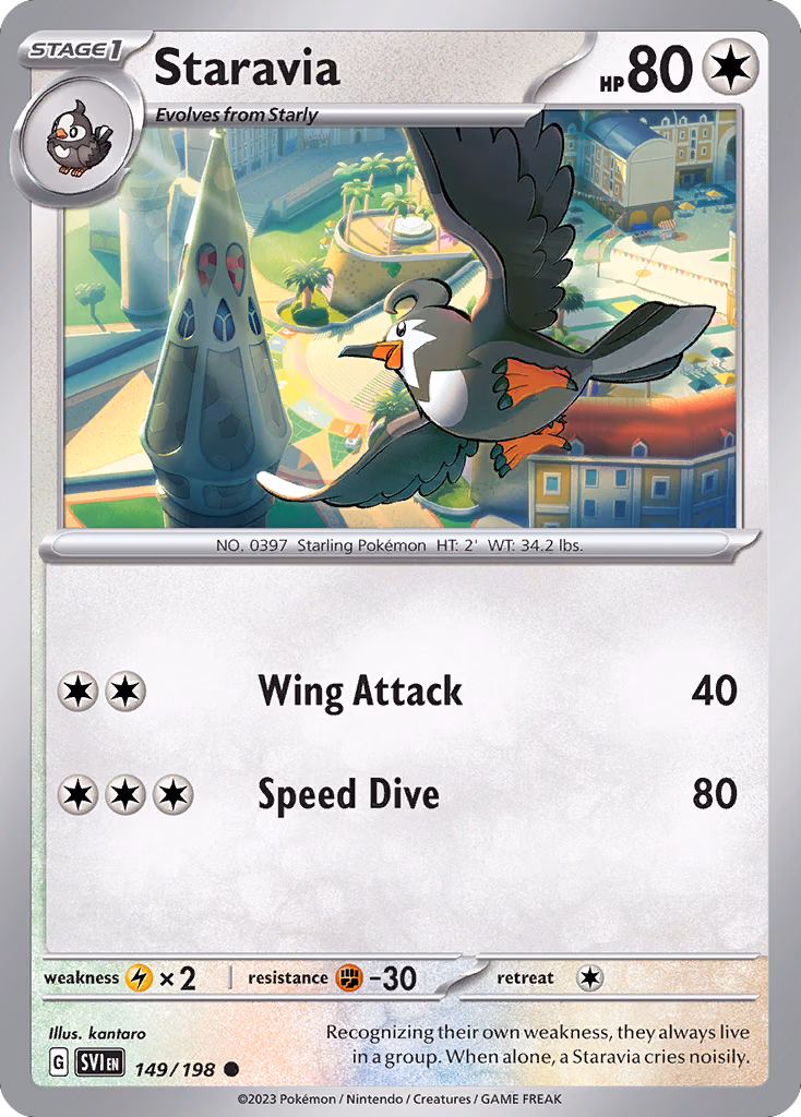 Staravia Pokemon card (149/198, Scarlet & Violet)