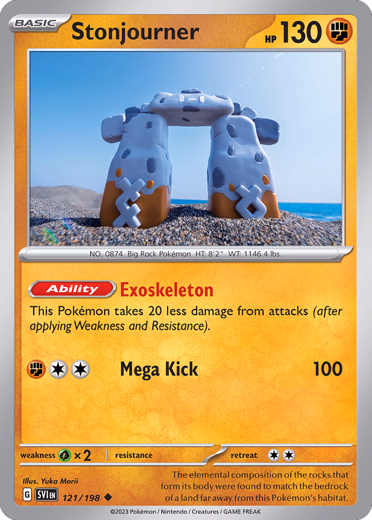 Stonjourner Pokemon card (121/198, Scarlet & Violet)