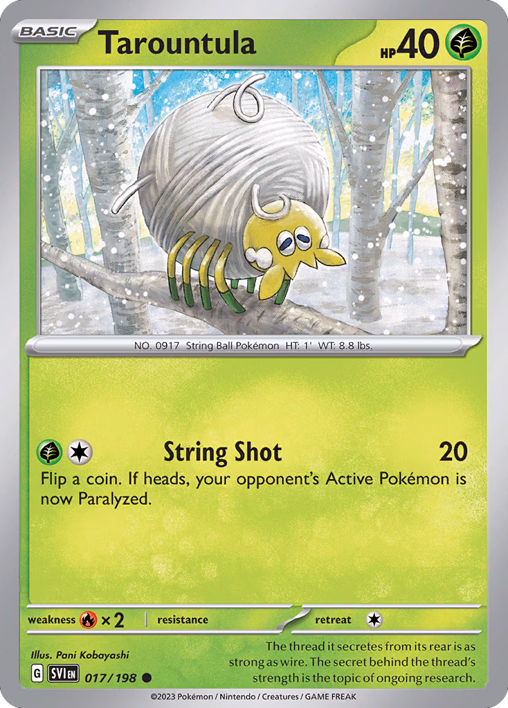 Tarountula Pokemon card (017/198, Scarlet & Violet)