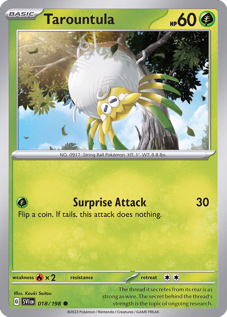 Tarountula Pokemon card (018/198, Scarlet & Violet)
