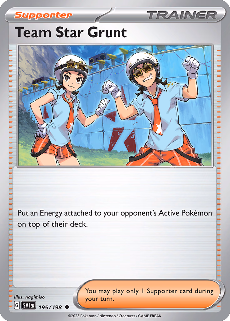 Team Star Grunt Pokemon card (195/198, Scarlet & Violet)