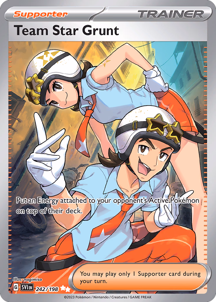 Team Star Grunt Pokemon card (242/198, Scarlet & Violet)