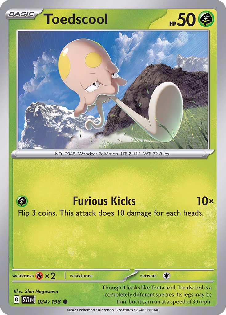 Toedscool Pokemon card (024/198, Scarlet & Violet)