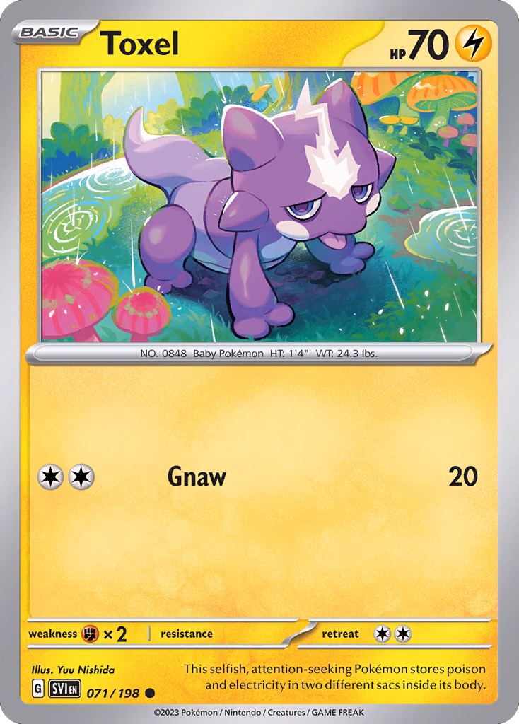 Toxel Pokemon card (071/198, Scarlet & Violet)