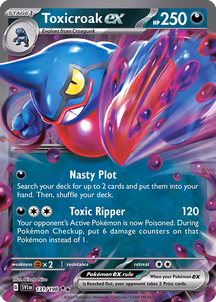 Toxicroak ex Pokemon card (131/198, Scarlet & Violet)