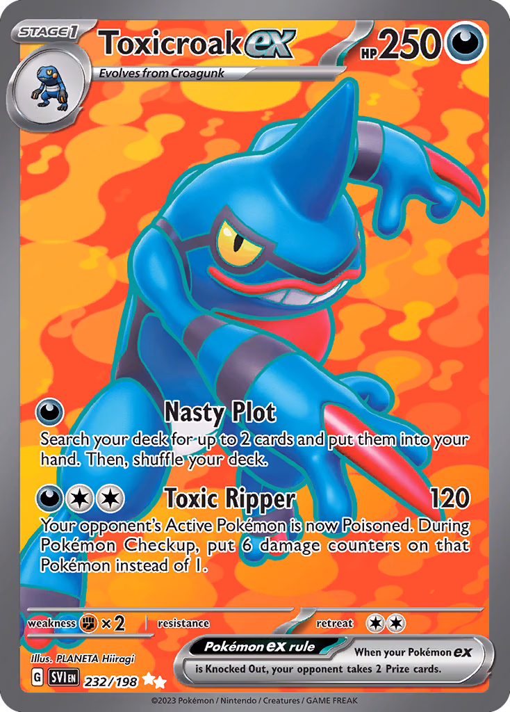 Toxicroak ex Pokemon card (232/198, Scarlet & Violet)