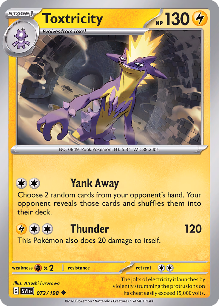 Toxtricity Pokemon card (072/198, Scarlet & Violet)