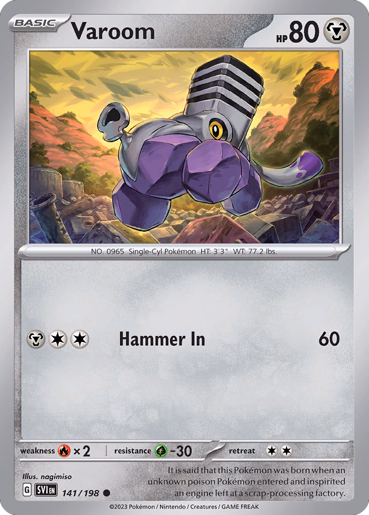 Varoom Pokemon card (141/198, Scarlet & Violet)