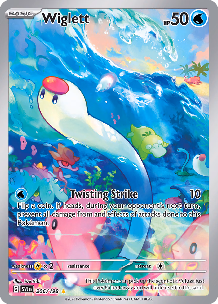 Wiglett Pokemon card (206/198, Scarlet & Violet)