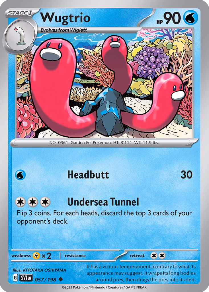 Wugtrio Pokemon card (057/198, Scarlet & Violet)