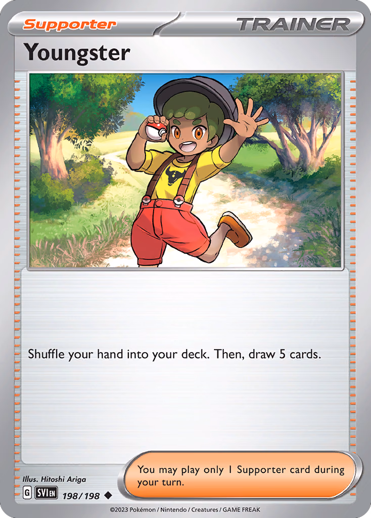 Youngster Pokemon card (198/198, Scarlet & Violet)
